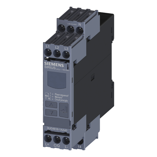 Delay 0-20s On and Off Delay Time Three Phase Voltage Siemens 3UG4614-1BR20 Monitoring Relay 22.5mm Width Screw Terminal 2 CO Contacts Insulation Monitoring 160-690 Line Supply Voltage 